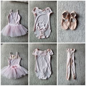 3T to 4T Girls Ballet Set Block Tights Slippers Shoes Capezio Leotard
